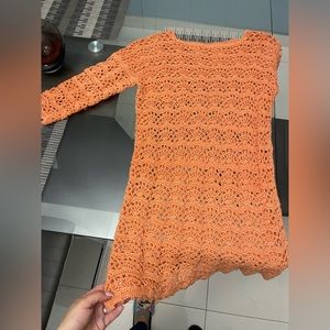 Crocheted beach minidress/long shirt